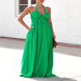 thumbnail image 2 of Ladies‘ Tie-Up Halter Neck Dress in Solid Color for Summer Casual Wear, 2 of 9