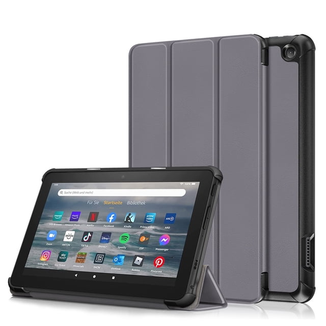 For All-New Fire 7 Fire7 2022 Case Folding Stand Magnetic Hard PC Back Cover for Amazon Fire 7 2022 Tablet Case 12th Generation Gray Fire 7 2022 12th Gen