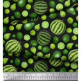 thumbnail image 3 of Soimoi Moss Georgette Fabric Pear,Lemon & Watermelon Fruits Fabric Prints by Yard 42 Inch Wide, 3 of 3