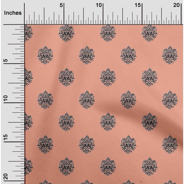oneOone Georgette Viscose Fabric Floral Block Print Fabric By The Yard 42 Inch Wide
