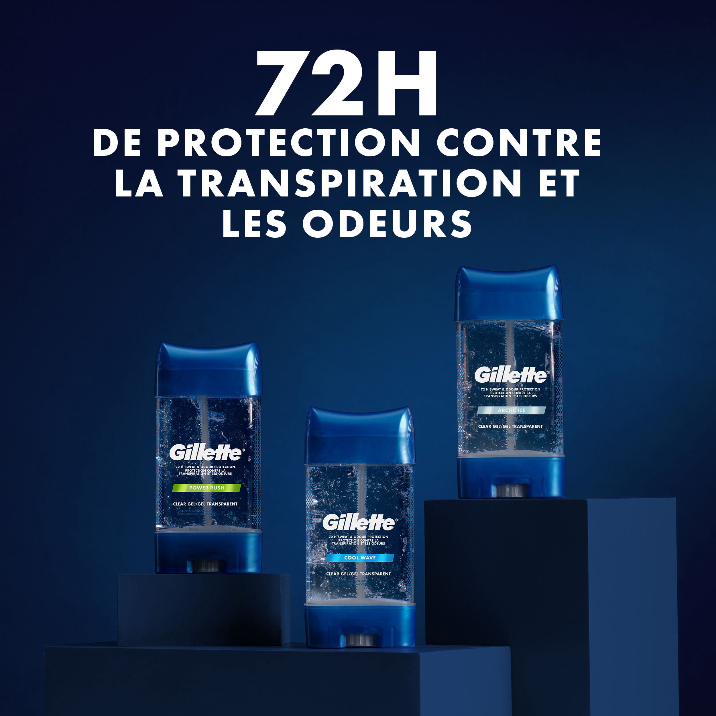 Gillette Antisudorifique en Gel Transparent et Déodorant pour Hommes Parfum Cool Wave