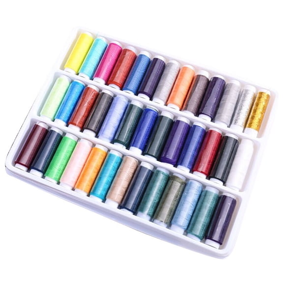 Mixed Colors Sewing Thread Set,All Purpose Sewing Thread Set,Assorted Rainbow Color Series and White Black Handy Polyester Thread Kit,Suitable for Hand and Machine Sewing,Sewing Thread kit