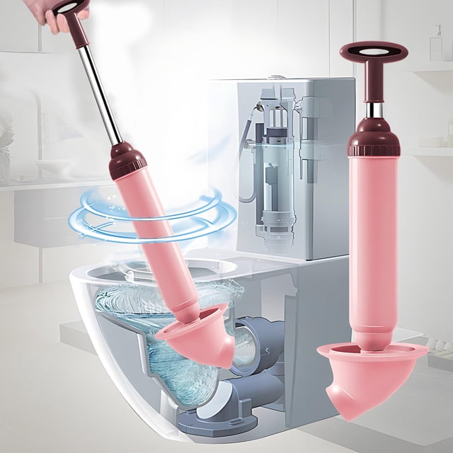 Powerful Toilet Plunger for Clogged Drains - Heavy Duty Suction Cup Unclogs Bathroom Pipes Fast