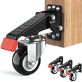 thumbnail image 1 of LLMRR Workbench Casters Kit, 4 PCS Heavy Duty Casters with Brake, with Lifting and Lowering Function, Quick Release Stepdown Caster for Workbenches, Machinery and Tables, Load 660LBS, Red, 1 of 8