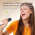thumbnail image 4 of Graflsoa Vintage Style Portable Karaoke Speaker with Dual Microphones, Green - Bluetooth 5.3, 800mAh Battery, ABS Material, Compact Design, 4 of 6