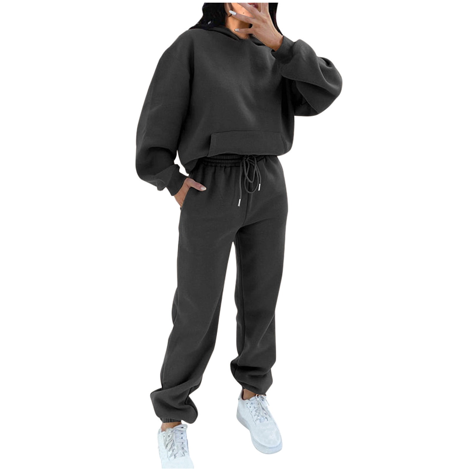 Yuyuzo Womens 2 Piece Outfits Lounge Hoodie Sweatsuit Sets Baggy