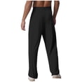 thumbnail image 2 of YiZYiF Men's Latin Dance Pant Salsa Rumba Tango Competition Ballroom Practice Pants Trousers Black M, 2 of 5