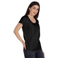 thumbnail image 2 of Inkmeso T-Shirt Basique à Encolure Dégagée Décontracté à Manches Courtes en Coton Uni T-Shirt Haut pour Femmes, 2 of 8