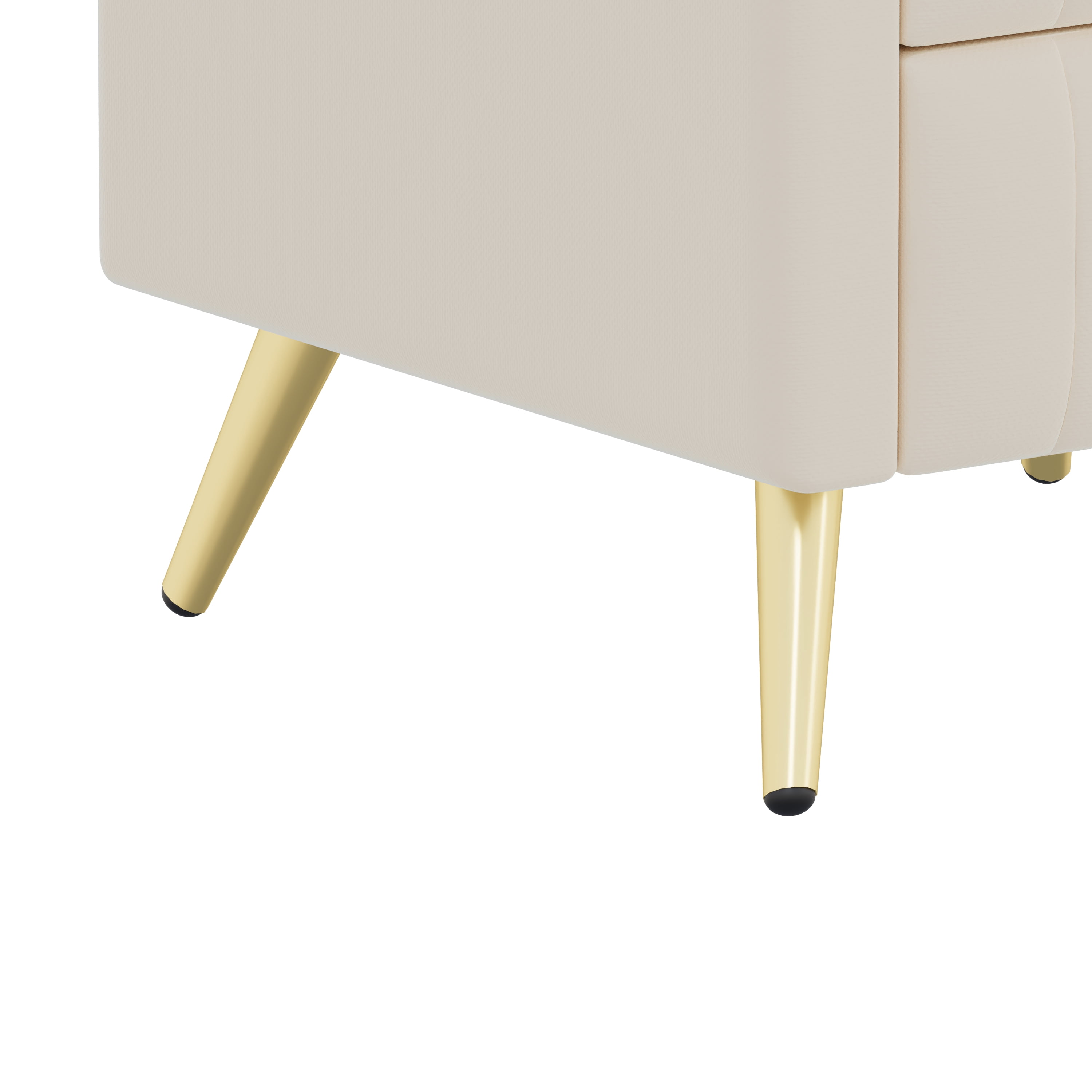 Table de chevet élégante en velours Noble House, beige