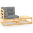 thumbnail image 1 of vidaXL 2 Piece Garden Lounge Set with Cushions Solid Wood Pine, 1 of 5