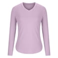 thumbnail image 4 of Timegard Womens Tops Fleece Lined Comfy Skinny Tops V Neck Thermal Underwear Fall Winter Solid Color, 4 of 6