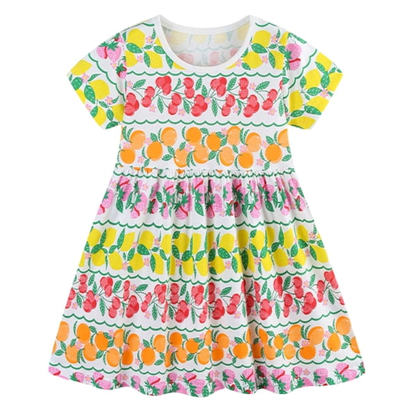 Wxirdiow Summer Dresses for Teens Tween Girls Summer Dress Short Sleeve Tiered Smocked Solid Dresses Casual Sundress Yellow Size,3-4 Years