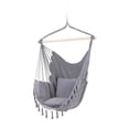 thumbnail image 1 of S SERENABLE Hammock Chair Bohemian Comfortable Hanging Rope Swing for Outside Porch Deck Light Gray, 1 of 9