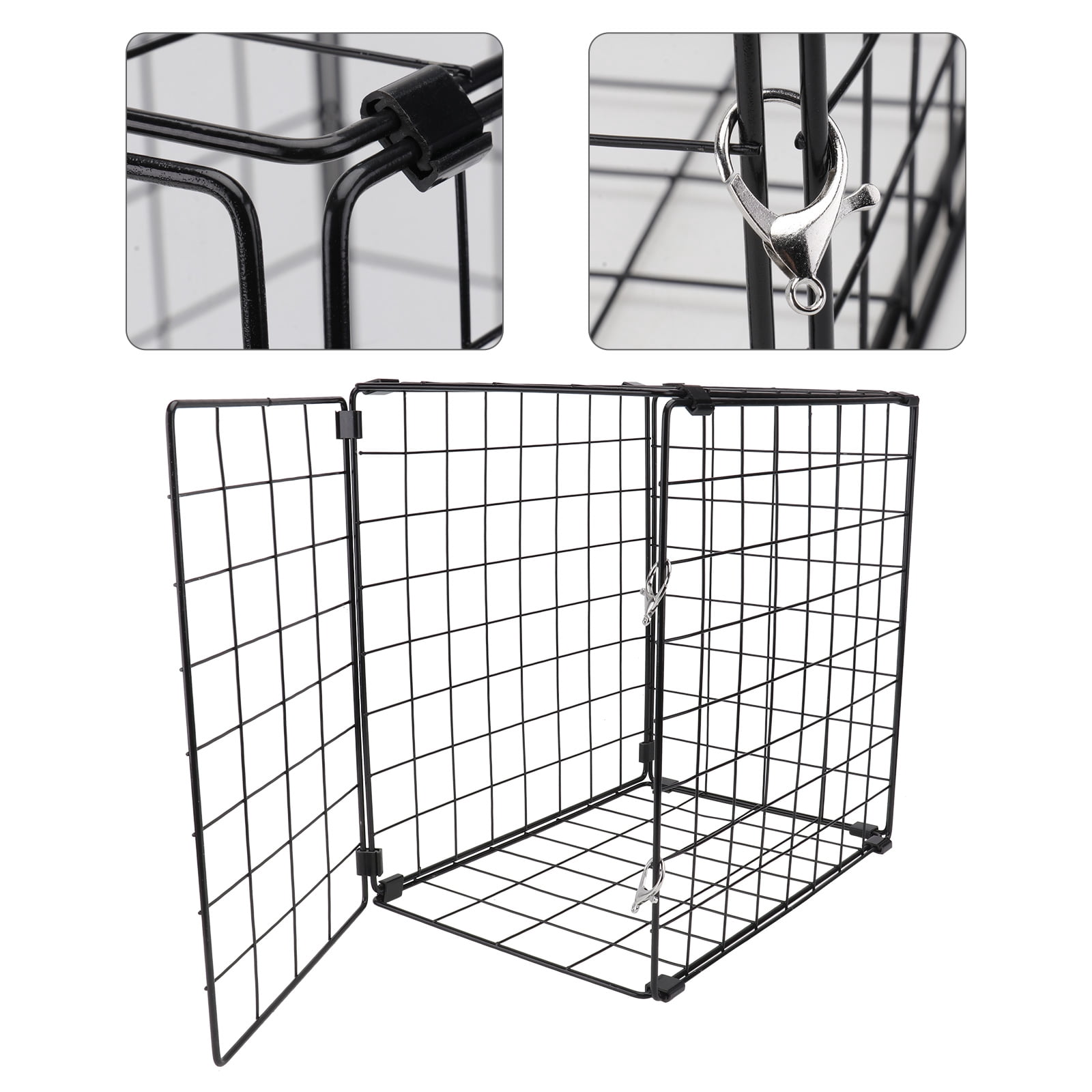 ifundom 1 Pce Cage Pliable Noire pour Chat pour Animaux Résistante à la Rouille avec Vue Transparente Convient aux Petits Chats