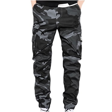 RKSTN Mens Cargo Pants Ripstop Work Pants Relaxed Fit Outdoor Tactical Camouflage Plus Size Trousers with Pockets