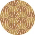 thumbnail image 1 of Ahgly Tapis Rond Lavable en Machine Intérieur Transitionnel Jaune Orange, 3 Pieds Rond, 1 of 7