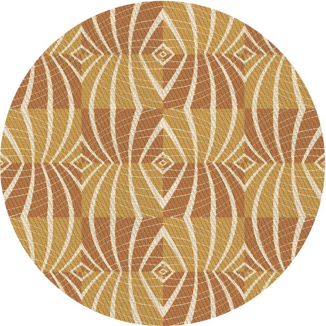 Ahgly Tapis Rond Lavable en Machine Intérieur Transitionnel Jaune Orange, 3 Pieds Rond