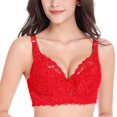 thumbnail image 1 of Fgnfyis Soutien-Gorge en Dentelle Aguichant pour Femmes Bretelles Bonnet sous-Vêtements (Sans Armature) Soutiens-Gorge Rouges 75D, 1 of 5