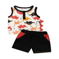 thumbnail image 1 of Boys Sets Letter Crew Neck Sleeveless Vest Tree Shorts, 1 of 6