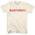 thumbnail image 1 of Iron Maiden Red Black Logo Natural Adult T-Shirt 2Xl, 1 of 2