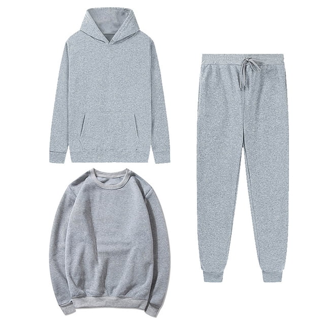 MeetoTime Women's 3 Piece Outfit Tracksuit Pullover Top Hooded Sweatshirt and Sweatpants Lounge Set