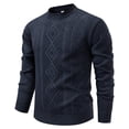 thumbnail image 2 of LIaqionyy Chandail pour Hommes Grande Taille Col Rond Tricot Manches Longues Hauts Chauds Automne Hiver Chandails, 2 of 4