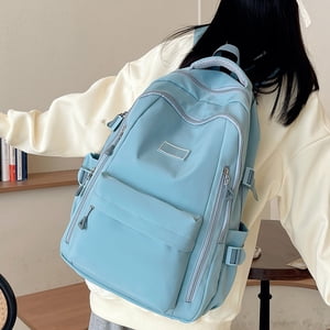 UsTZtai Women's Large Capacity College Backpack, Simple Durable Daypack for School Travel, Laptop Book Bag with Multiple Pockets