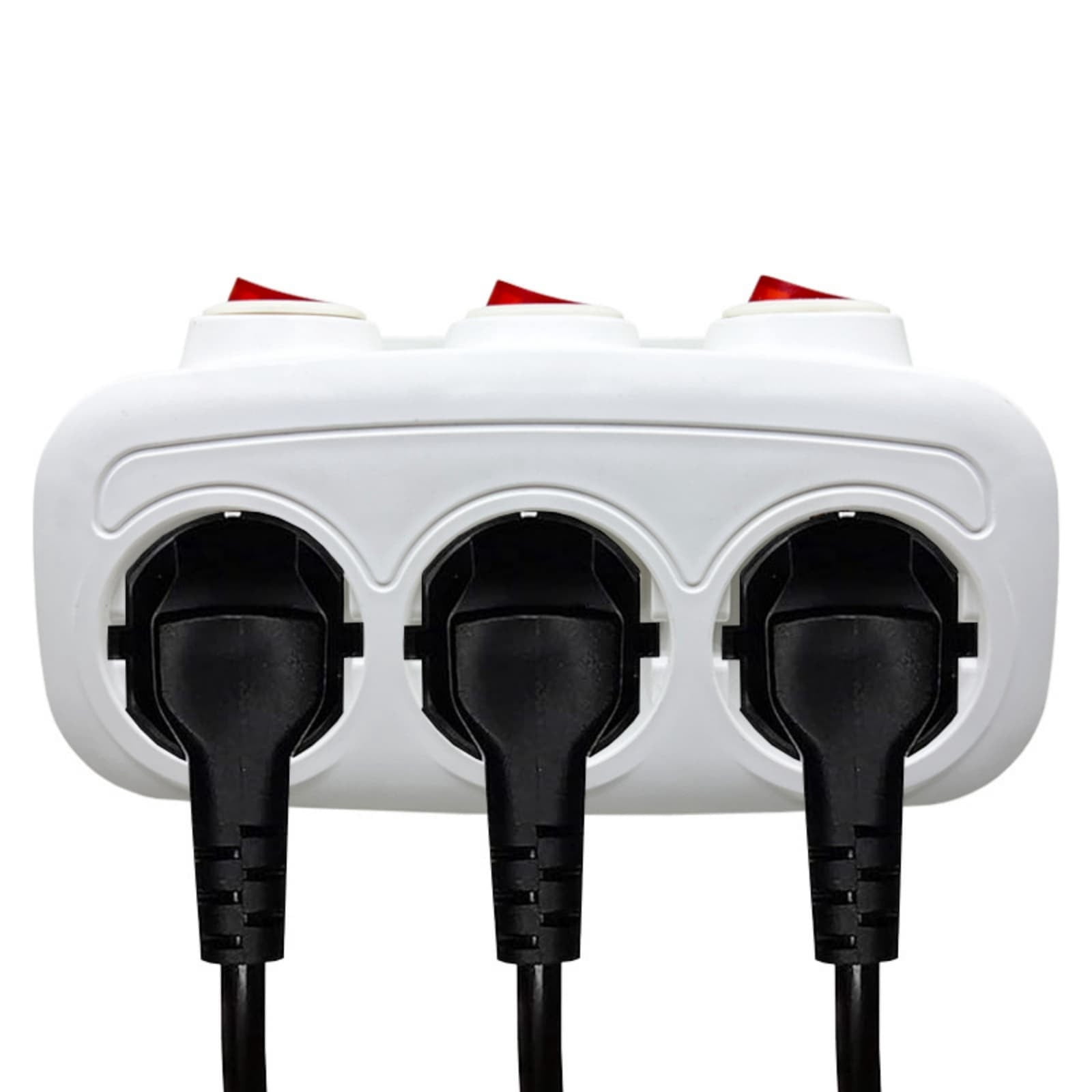 Extension Cord with 3 Outlets and Individual Switches | Power Strip with Independent on Off Control for Each Socket | Wall Tap Adapter for Home Office Desk Kitchen Workbench Electronics