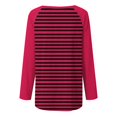 thumbnail image 5 of T-shirts Graphiques pour Femmes Femmes Chandail à Rayures Surdimensionné Manches Raglan Longues Col Rond Chandails à Enfiler 2024 Automne Chandail à Enfiler Tunique Ample Hauts S-109 Bourgogne P, 5 of 5