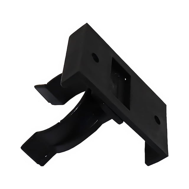 10Pcs Kitchen Adjustable Cabinet Leg Clips made of black plastic, designed for securing cabinet legs and skirting boards. The detachable plinth brackets measure 5x3cm and are compatible with 28-30mm cabinet feet, supporting ambry feet 100mm high or above. Ideal for home improvement and safety.