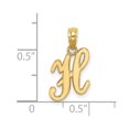 thumbnail image 3 of Diamond2Deal 14K Yellow Gold Script Letter H Initial Pendant for Women (L- 0.7inch, W- 0.41inch), 3 of 6