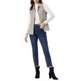 thumbnail image 2 of INSPIRE CHIC Veste Zippée pour Femme Sans Manches Anorak Gilet Utilitaire Veste avec Poches P Gris, 2 of 6