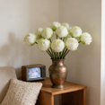 thumbnail image 4 of Linnome Artificial Lotus Flower Spring Summer Decor Realistic One Stem Fake Lotus for Living Room Pond Decoration Z3-Green, 4 of 6