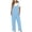#01Light Blue jumpsuits for women, variant on yoeyez Summer Jumpsuits for Women,Ladies Cotton Linen Fashion Baggy Playsuit Rompers Sleeveless Buttons Strap Trouser Overalls Jumpsuits With Pockets Purple,4XL