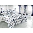thumbnail image 1 of Marina Decoration Rich Printed Embossed Pinsonic Coverlet Bedspread Ultra Soft Bedding Summer Quilt Set with Shams, Modern Geometric Triangle Pattern, 1 of 6