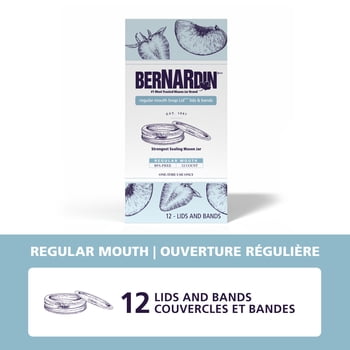 Bernardin Mason Jar Lids and Bands, Regular Mouth, 12 Count