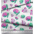 thumbnail image 2 of Soimoi Velvet Fabric Dot & Fish Ocean Decor Fabric Printed Yard 58 Inch Wide, 2 of 3