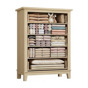 Élégante Commode Haute en Bois à 5 Tiroirs pour Chambre – Armoire de Rangement Verticale Autoportante de 41,3 Pouces, Organisateur de Garde-Robe Moderne – pour Chambre, Salon, Entrée – Noir
