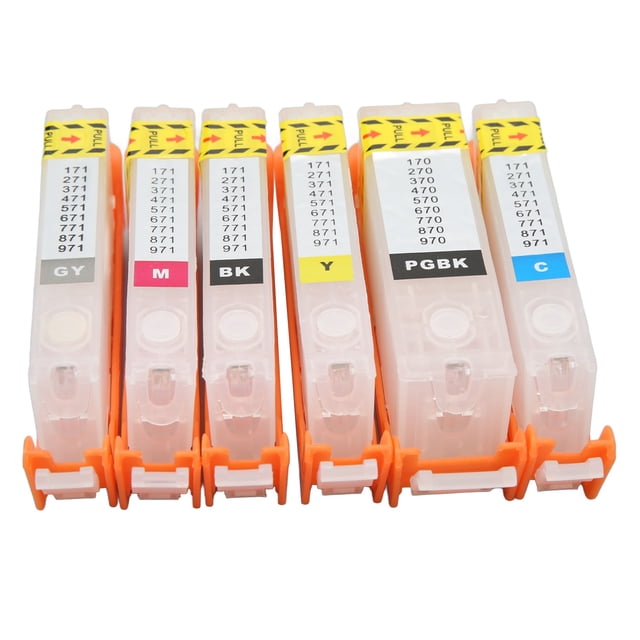 Inkjet Printing 5Pcs Ink PGBK BK C M Y 5 Colors Smoothly Output Reusable Printing Ink