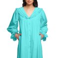 thumbnail image 3 of Moomaya Solid Nightdress For Ladies Cotton Ruffled Border Nursing Nightwear, 3 of 6