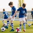 thumbnail image 2 of Becaristey Training Soccer Ball In Official Size For Practice Rubber Bladder Gives Exceptional Air Retention White yellow, 2 of 6