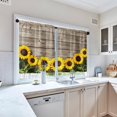 thumbnail image 5 of Sunflowers Kitchen Curtains Yellow Flower Window Curtains and Valances Set, Summer Short Tier Curtain for Kitchen, Rustic Vintage Wooden Board Small Kitchen Decor 52" x 24", 5 of 5