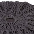 thumbnail image 4 of Simpli Home Shelby Boho Round Hand Knit Pouf in Slate Gray Cotton, 4 of 5