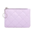 thumbnail image 1 of Ediodpoh Women's Mini Zip Purse Quilted Embroidery Small Wallet For Cards Compact And Stylish Purple, 1 of 4