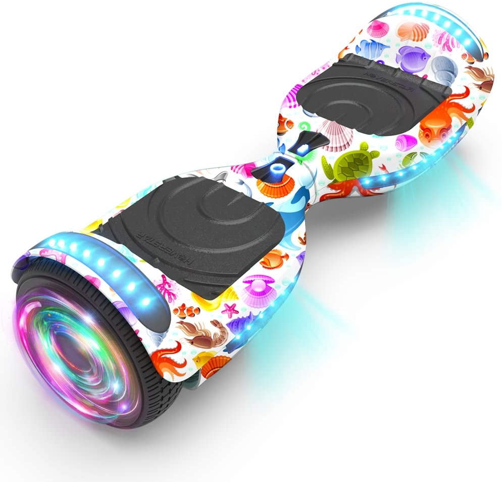 Hoverboard for Teens&Adults (hoverstar 2.0 System), Chrome Color & Design Color Hooverboard Bluetooth Speaker Huverboard with LED Light Flashing Wheels Self Balancing Electric Scooter by Certificated