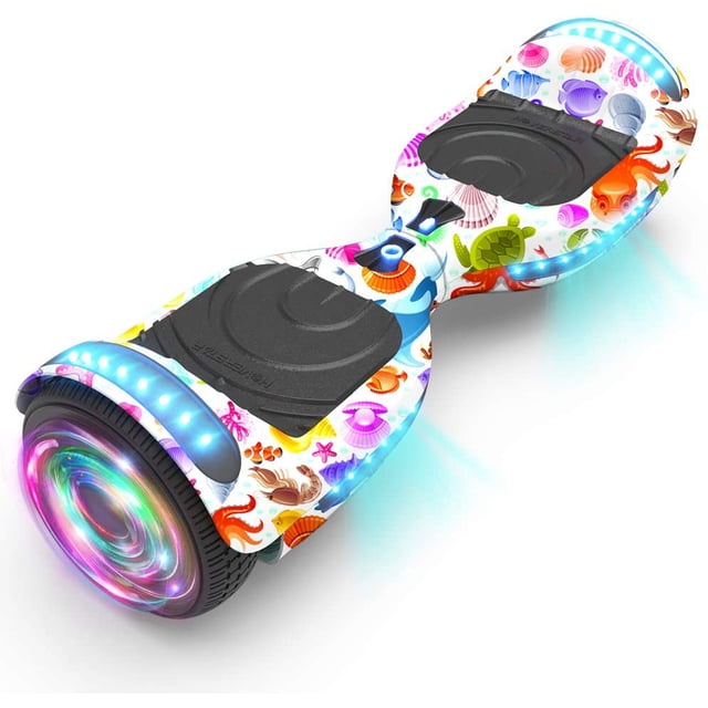 Hoverboard pour Ados et Adultes (Système hoverstar 2.0), Couleur Chrome et Design Coloré Hooverboard Haut-Parleur Bluetooth Huverboard avec Lumière LED Roues Clignotantes Trottinette Électrique Auto-Équilibrée Certifiée