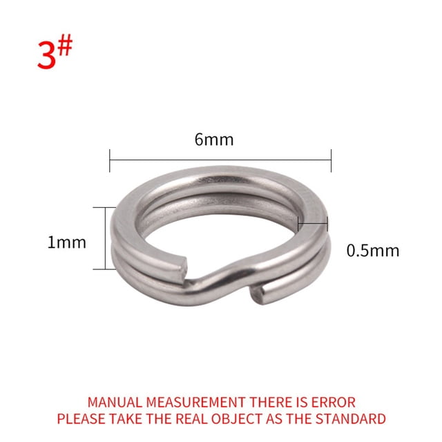 Connecteur de Pêche à Anneau Fendu en Acier Inoxydable Accessoires de Leurre à Pression Double Fendu