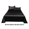 thumbnail image 3 of EGNMCR Ice Silk Bed Sheet Pillow Case 3 Piece Set And Luxurious Soft Ice Silk Bed Sheet Suitable For All Seasons Cool Ice Silk Fabric Machine Washable Ice silk bed sheet, 3 of 9