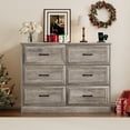 thumbnail image 1 of VEANERWOOD Commode à 6 Tiroirs pour Chambre, Commode en Bois avec Station de Recharge, Gris, 1 of 10