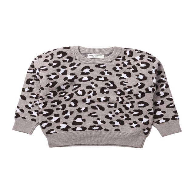 Toddler Warm Pullover Top Leopard Knit sweater